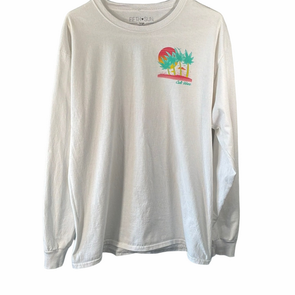 Fifth Sun Other - Fifth Sun White Long Sleeve with Tropical Graphic